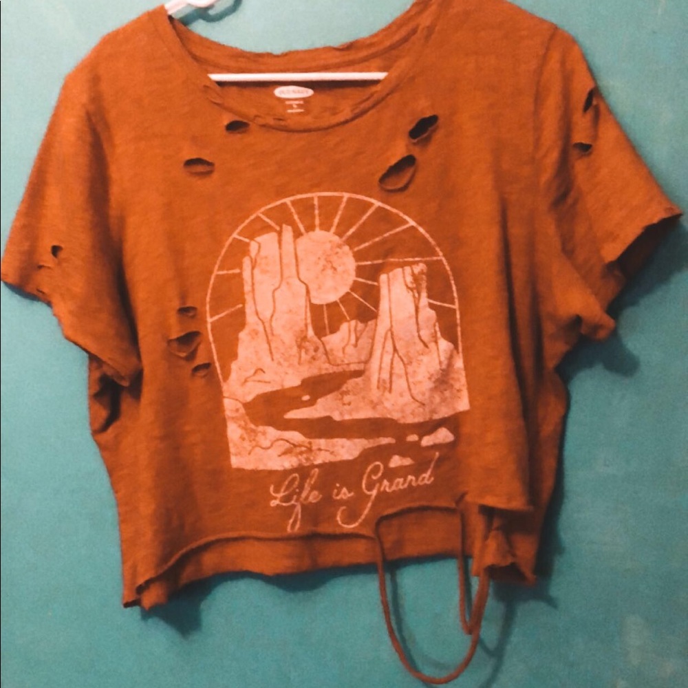 Handmade cropped desert tee